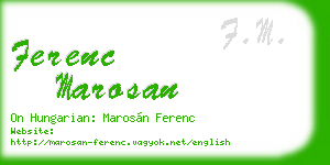 ferenc marosan business card