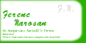 ferenc marosan business card